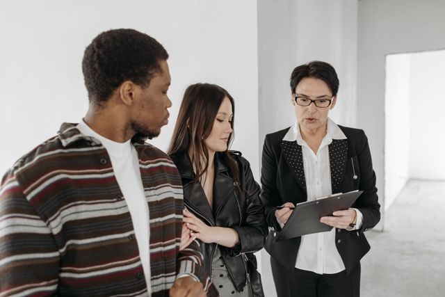a landlord talking with tenants