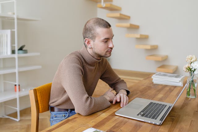 a person working from home